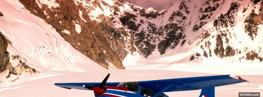 Photo airplane mountains nature Facebook Cover for Free