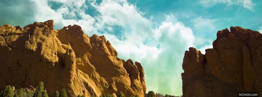 Photo rock mountain sky nature Facebook Cover for Free