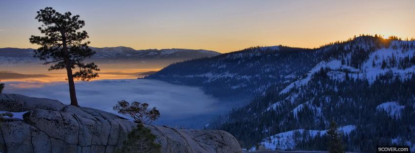 Photo the winter mountains nature Facebook Cover for Free