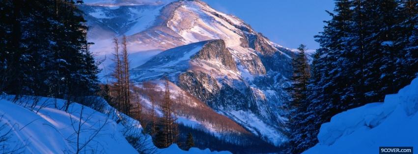 Photo snowy mountain nature Facebook Cover for Free