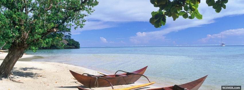 Photo two boats beach nature Facebook Cover for Free