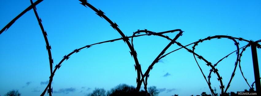Photo wired fence nature Facebook Cover for Free