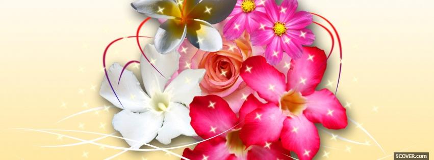 Photo sparkled flowers nature Facebook Cover for Free