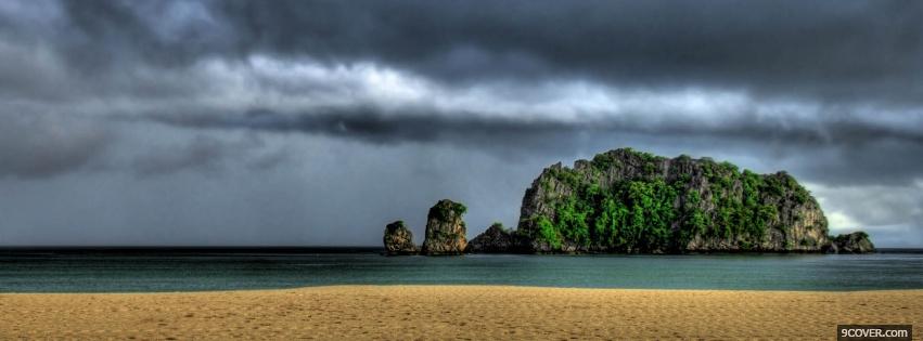 Photo storm over island nature Facebook Cover for Free