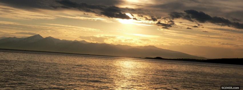 Photo sunset sea nature Facebook Cover for Free