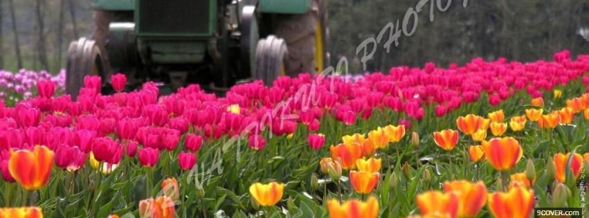 Photo tractor garden nature Facebook Cover for Free