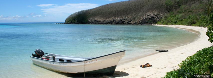 Photo small boat beach nature Facebook Cover for Free