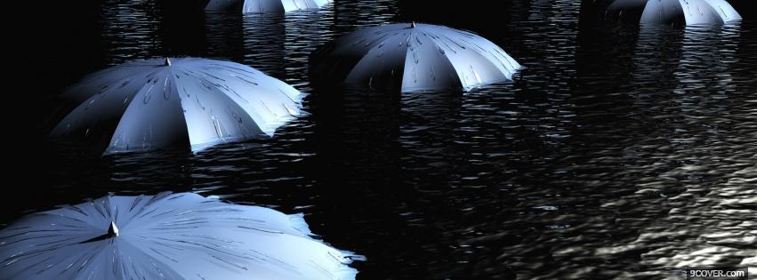 Photo umbrellas and water nature Facebook Cover for Free