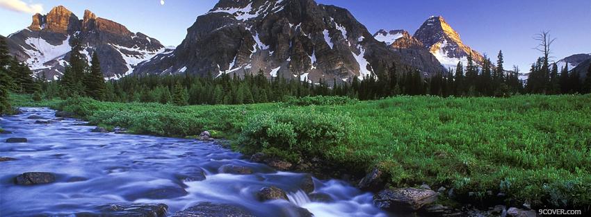 Photo river mountains nature Facebook Cover for Free