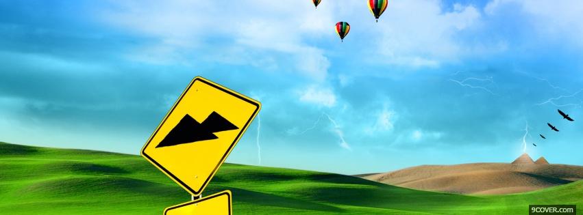 Photo yellow pyramid sign nature Facebook Cover for Free