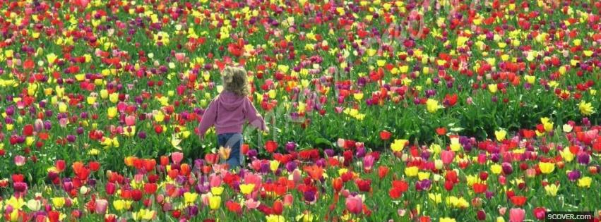 Photo runing in garden nature Facebook Cover for Free