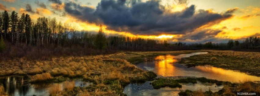 Photo sunset vaste forest nature Facebook Cover for Free