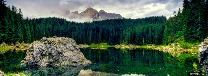 Photo rock pines nature Facebook Cover for Free