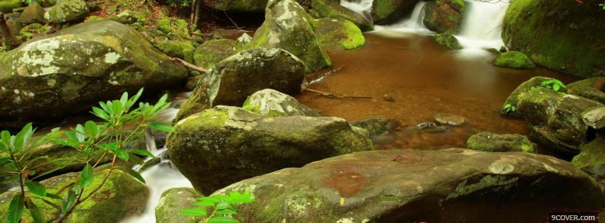 Photo rocks and water nature Facebook Cover for Free