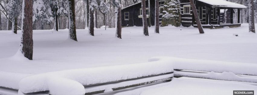 Photo snow scene nature Facebook Cover for Free