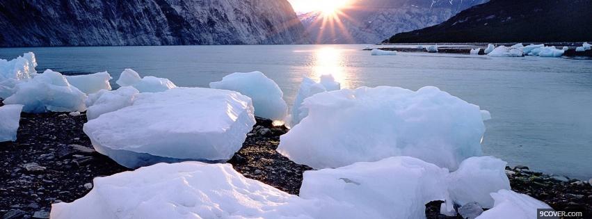 Photo sun and ice nature Facebook Cover for Free