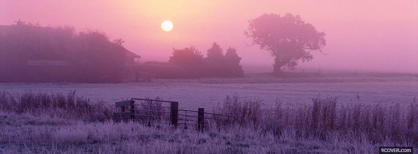 Photo purple sky and field Facebook Cover for Free