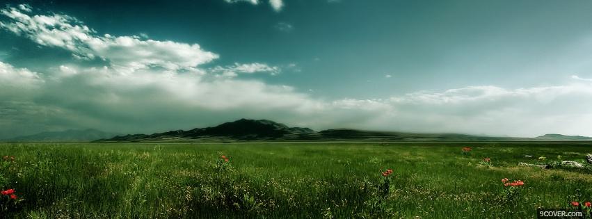 Photo vaste green field nature Facebook Cover for Free