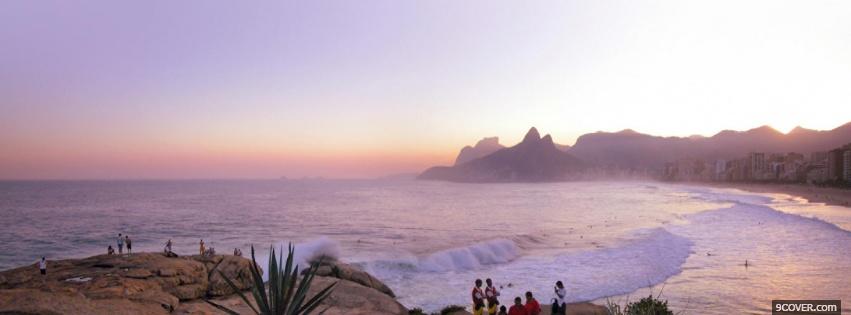 Photo rio sunset nature Facebook Cover for Free