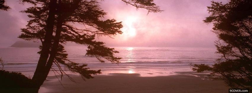 Photo pink sunrise nature Facebook Cover for Free