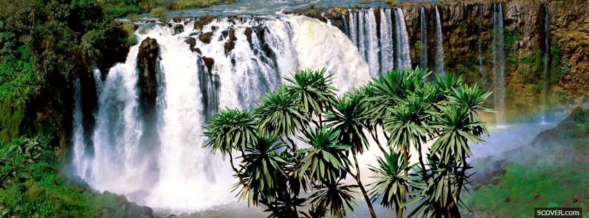 Photo blue nill falls ethiopia nature Facebook Cover for Free