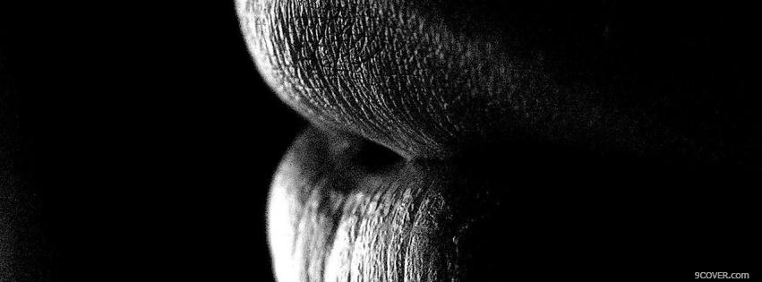 Photo lips black and white Facebook Cover for Free