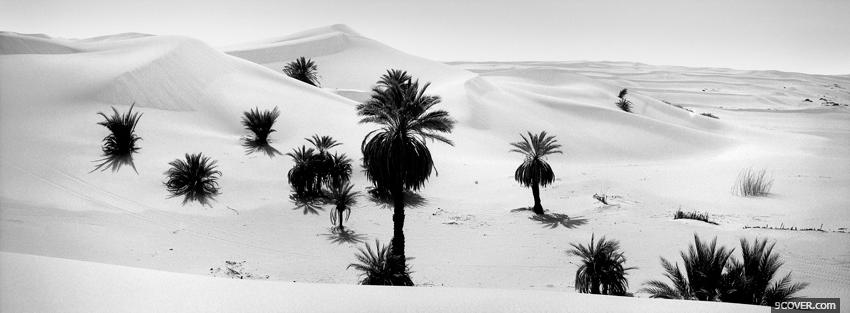 Photo black and white desert Facebook Cover for Free