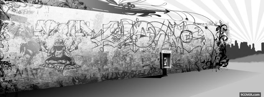 Photo graffiti black and white Facebook Cover for Free