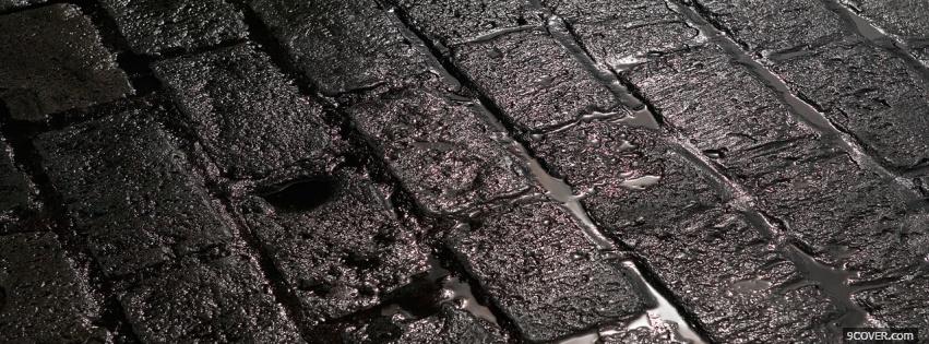 Photo stone street black and white Facebook Cover for Free