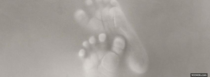 Photo baby feet black and white Facebook Cover for Free