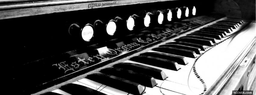 Photo piano black and white Facebook Cover for Free