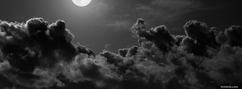 Photo moon and clouds Facebook Cover for Free