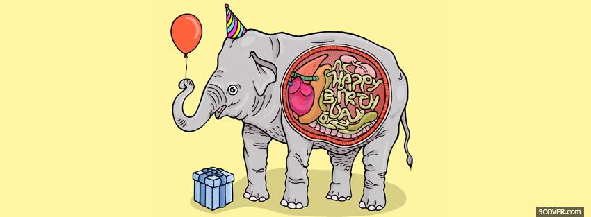 Photo elephant birthday stomach Facebook Cover for Free
