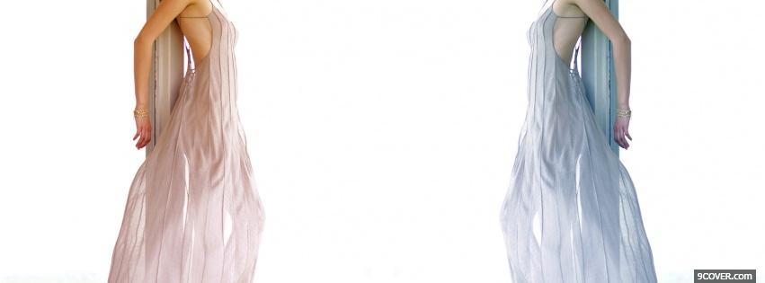 Photo blue pink dress fashion Facebook Cover for Free