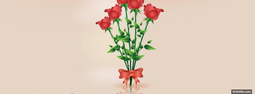 Photo red roses valentines Facebook Cover for Free