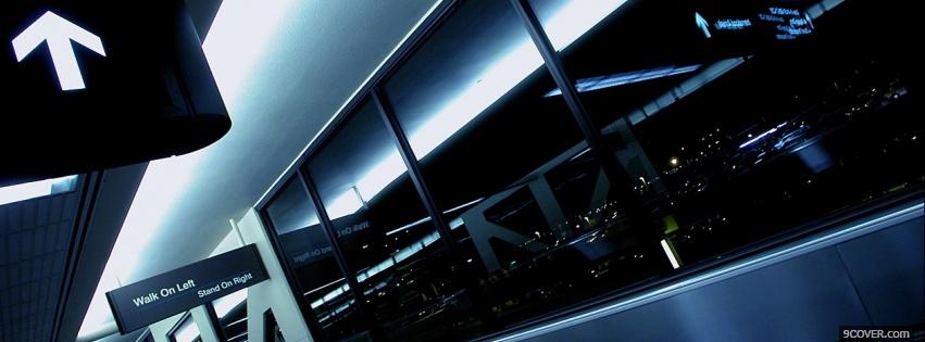 Photo airport terminal airplane Facebook Cover for Free