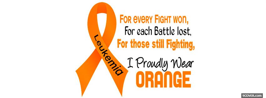 Photo orange leukemia awareness Facebook Cover for Free