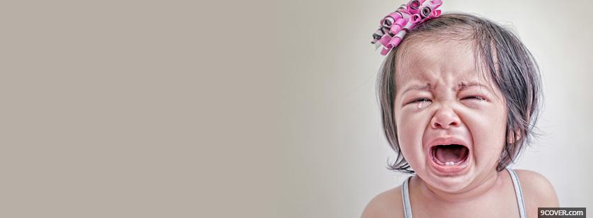 Photo baby girl crying Facebook Cover for Free