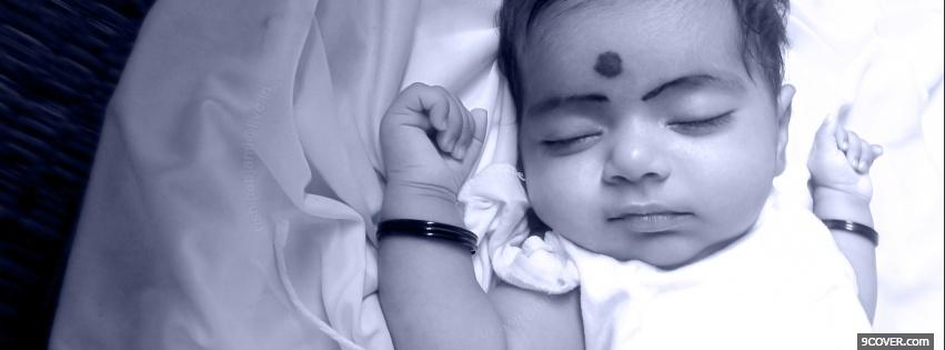Photo indian baby sleeping Facebook Cover for Free