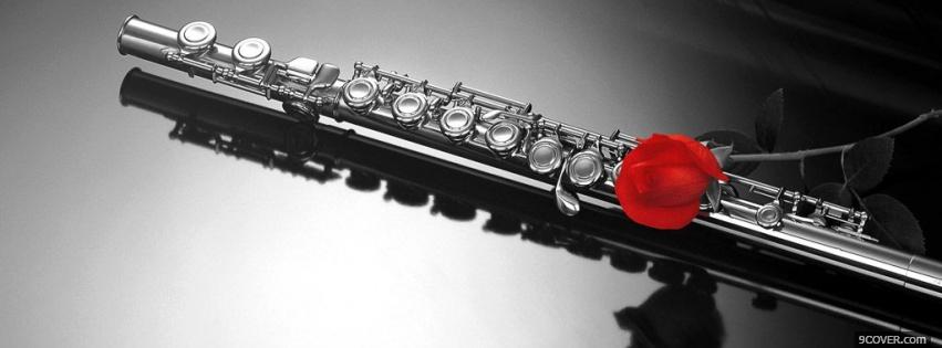 Photo flute black and red Facebook Cover for Free