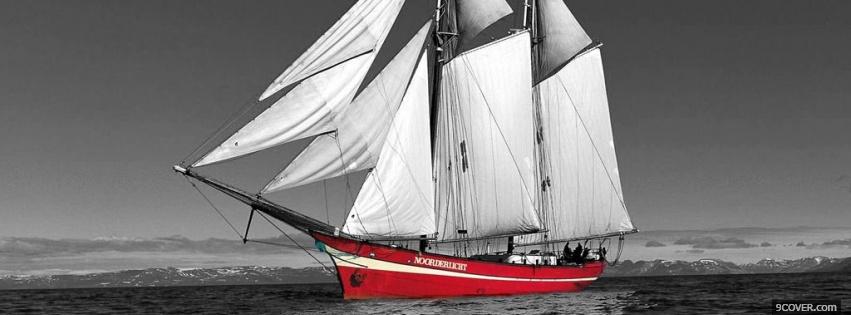 Photo boat black and red Facebook Cover for Free