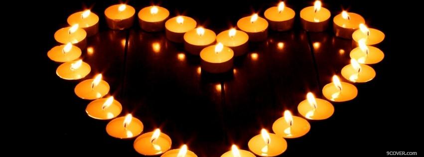 Photo heart of candles Facebook Cover for Free