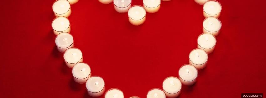 Photo white heart candles Facebook Cover for Free