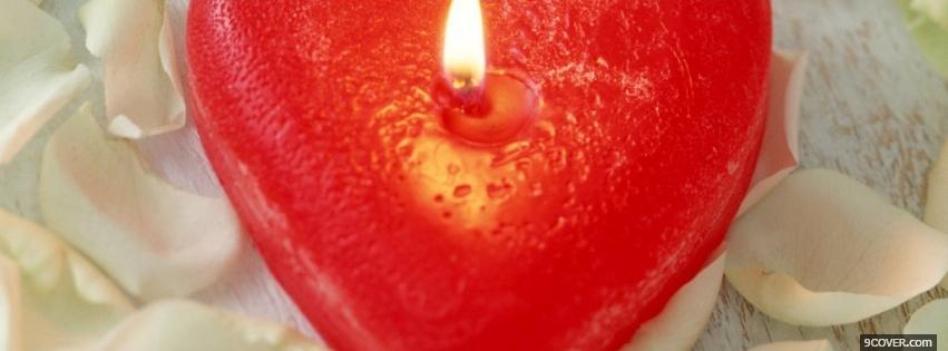 Photo red heart candle Facebook Cover for Free