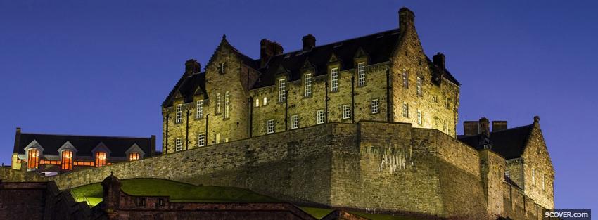 Photo night and edinburgh castle Facebook Cover for Free