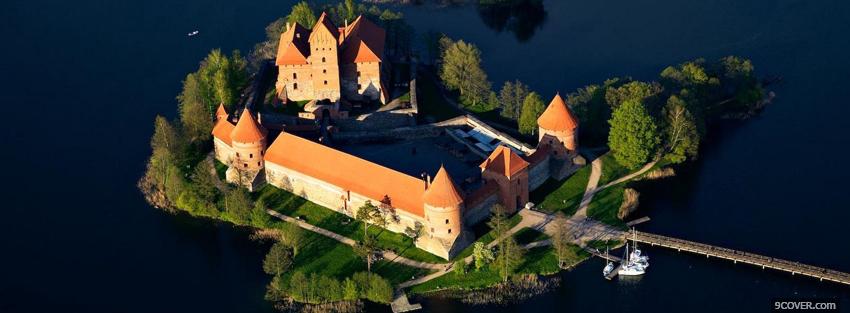 Photo on island trakai castle Facebook Cover for Free