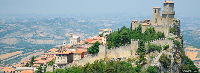Photo castle in san marino Facebook Cover for Free