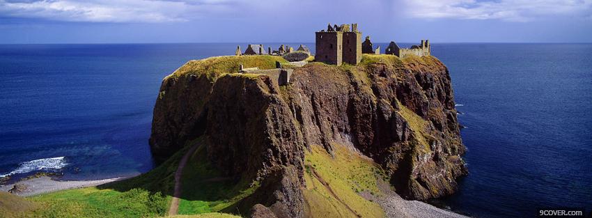 Photo sea and dunnottar castle Facebook Cover for Free