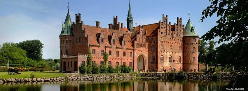 Photo brick red egeskov castle Facebook Cover for Free