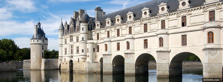Photo french chenonceau castle Facebook Cover for Free